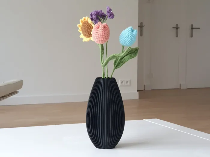 Modern Vase Ribbed - Image 2